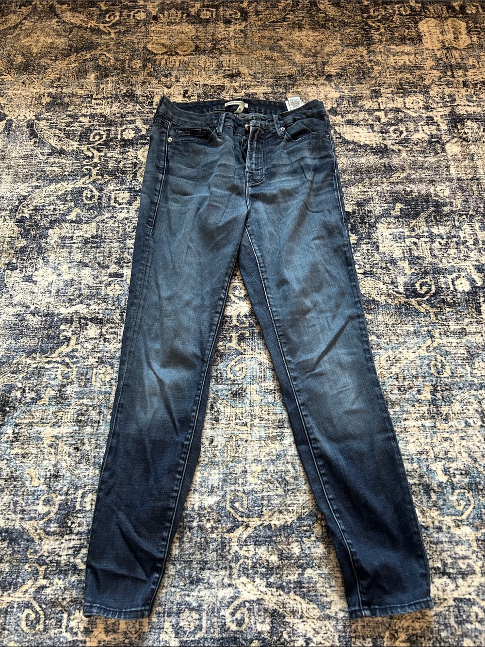 Good American Good Waist Crop Skinny Jeans Blue Waist 27